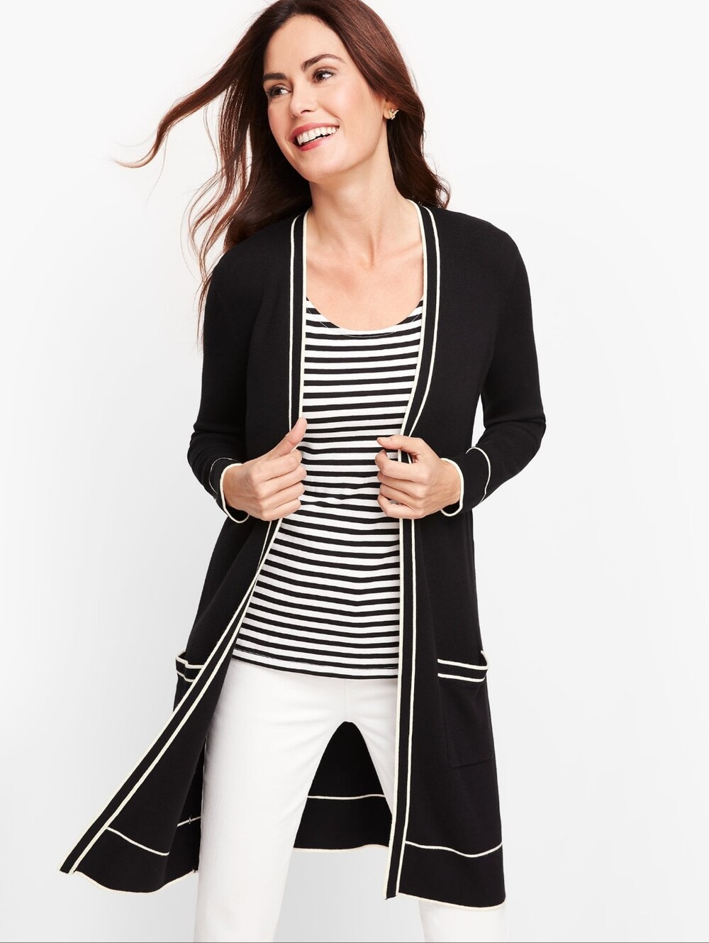 TALBOTS Tipped open Duster